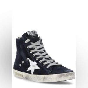 Golden Goose Women's Navy and White High-Top Sneakers